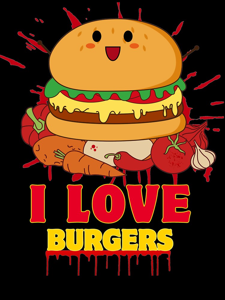 I Love Burgers by BangerSupply Unisex , , , Long Sleeve Tee
