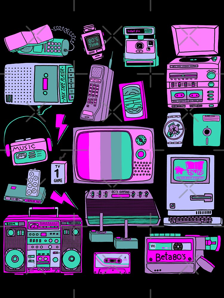 80's Tech by jenbucheli Unisex , , , Long Sleeve Tee