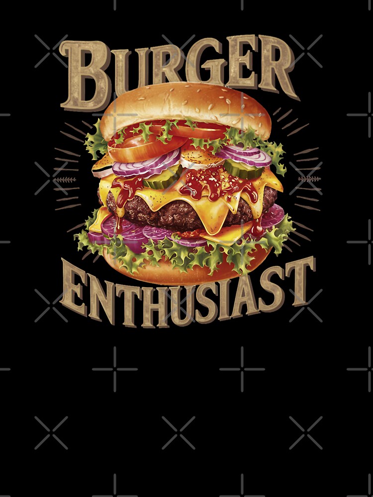 Burger Enthusiast Delicious Food Art by behnay Unisex , , , Long Sleeve Tee