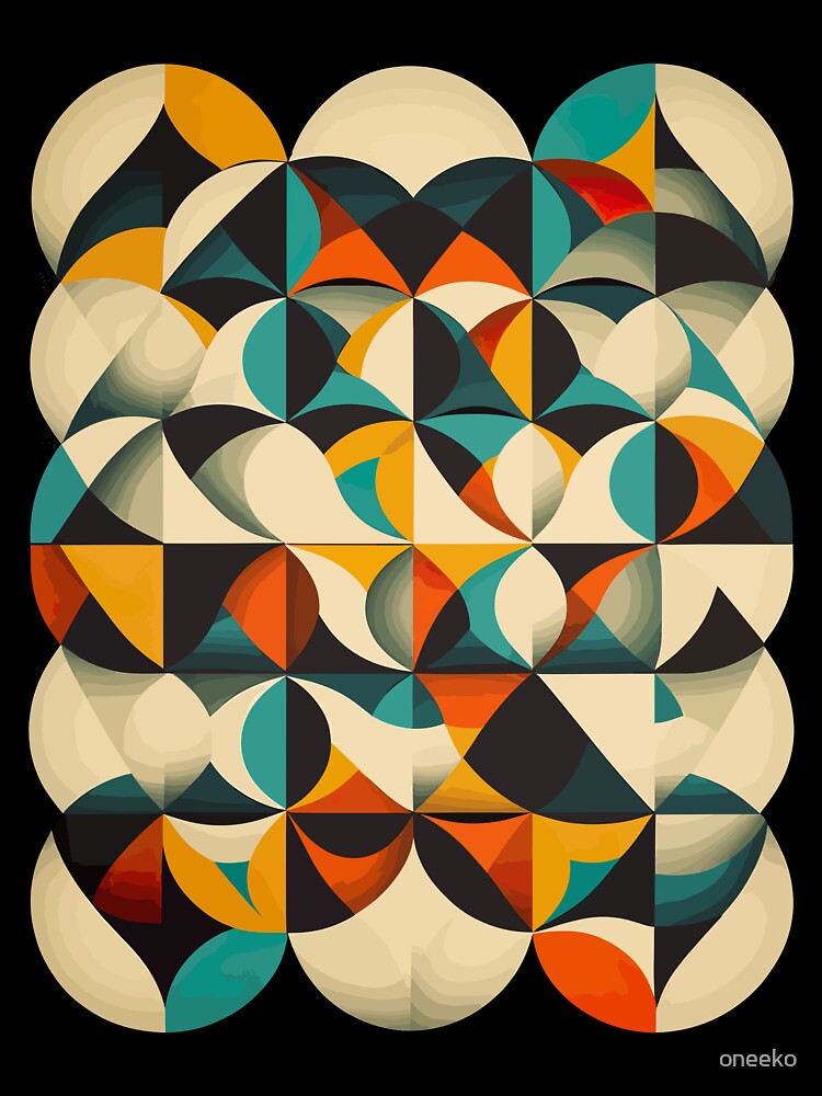 Geometric Pattern Made of Overlapping Circles and Triangles by oneeko