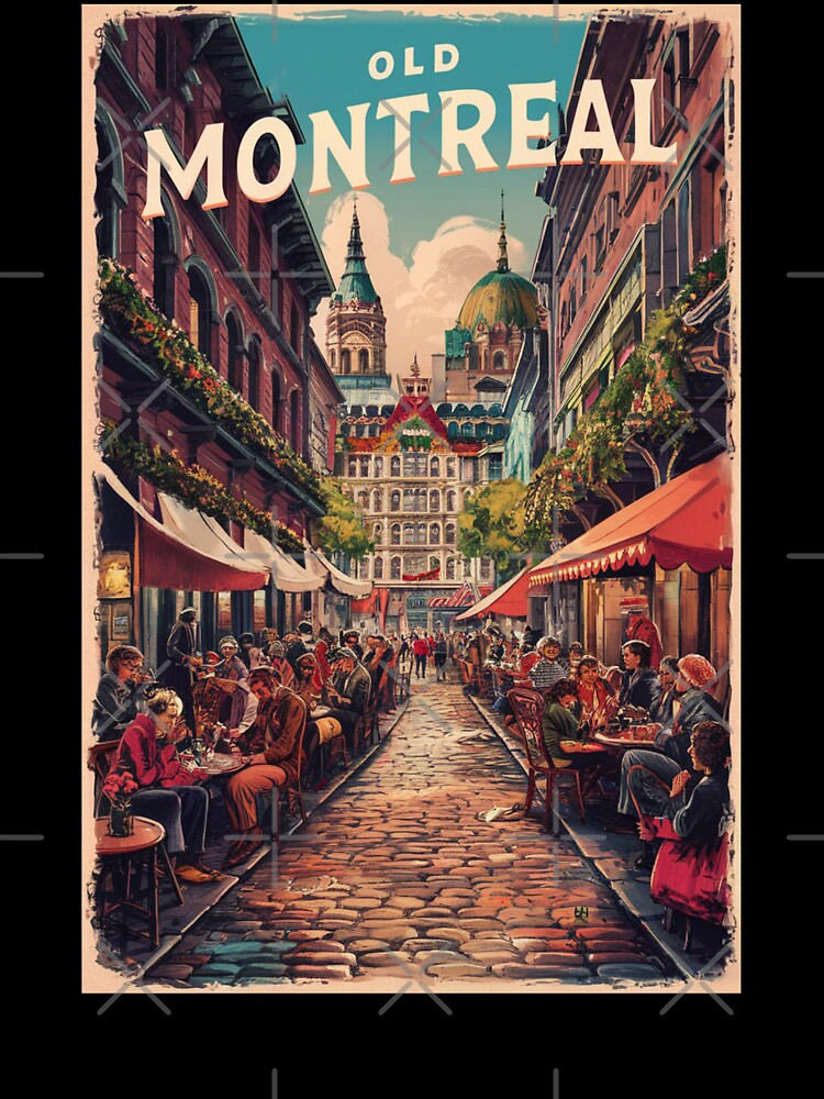 Montreal Vintage Travel Poster by TravelerRat Unisex , , , Long Sleeve Tee