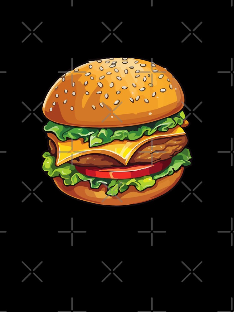 Burger Tasting Guy (Black) by sunset-capturer Unisex , , , Long Sleeve Tee