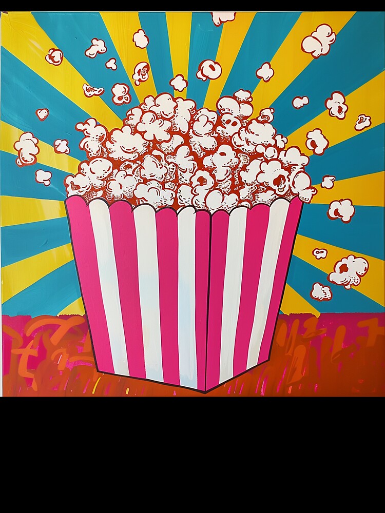 Movie Popcorn Pop Art 3 by AstroRisq Unisex , , , Long Sleeve Tee