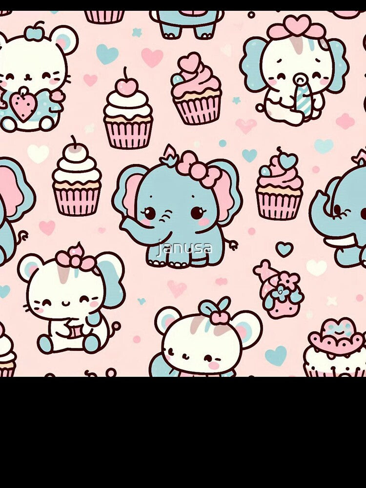 Pastel Kawaii Vibes – Cute Animal Design by janusa Unisex , , , Long Sleeve Tee