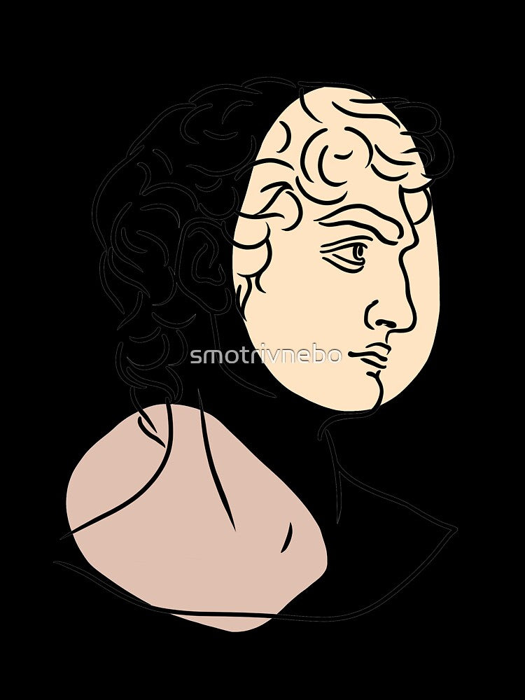Ancient Greek Statue David Line Art. Male figure. Line portrait by smotrivnebo