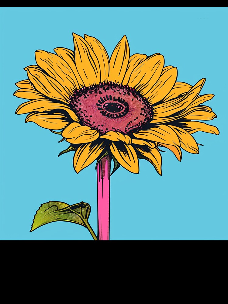 Sunflower Pop Art 4 by AstroRisq Unisex , , , Long Sleeve Tee