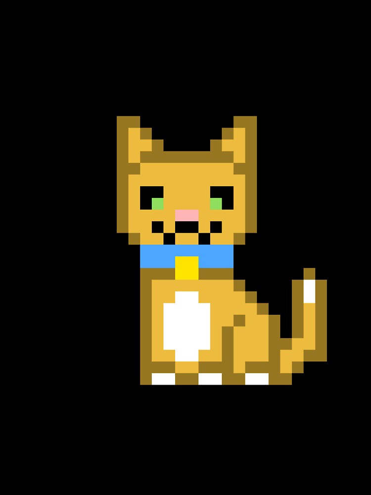 Cute Pixel Cat Retro 8-Bit Style by pixelartshop4r Unisex , , , Long Sleeve Tee