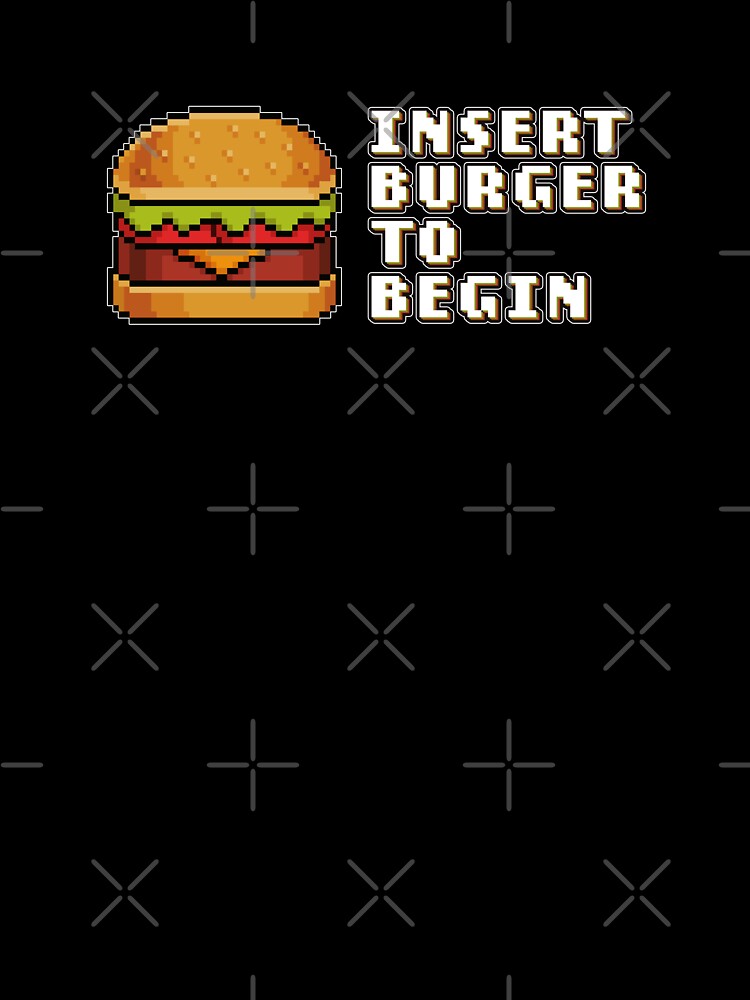 Insert Burger To Begin 8-bit Retro Video Games - Good Burger Slogan by jacnotjac Unisex , , , Long Sleeve Tee