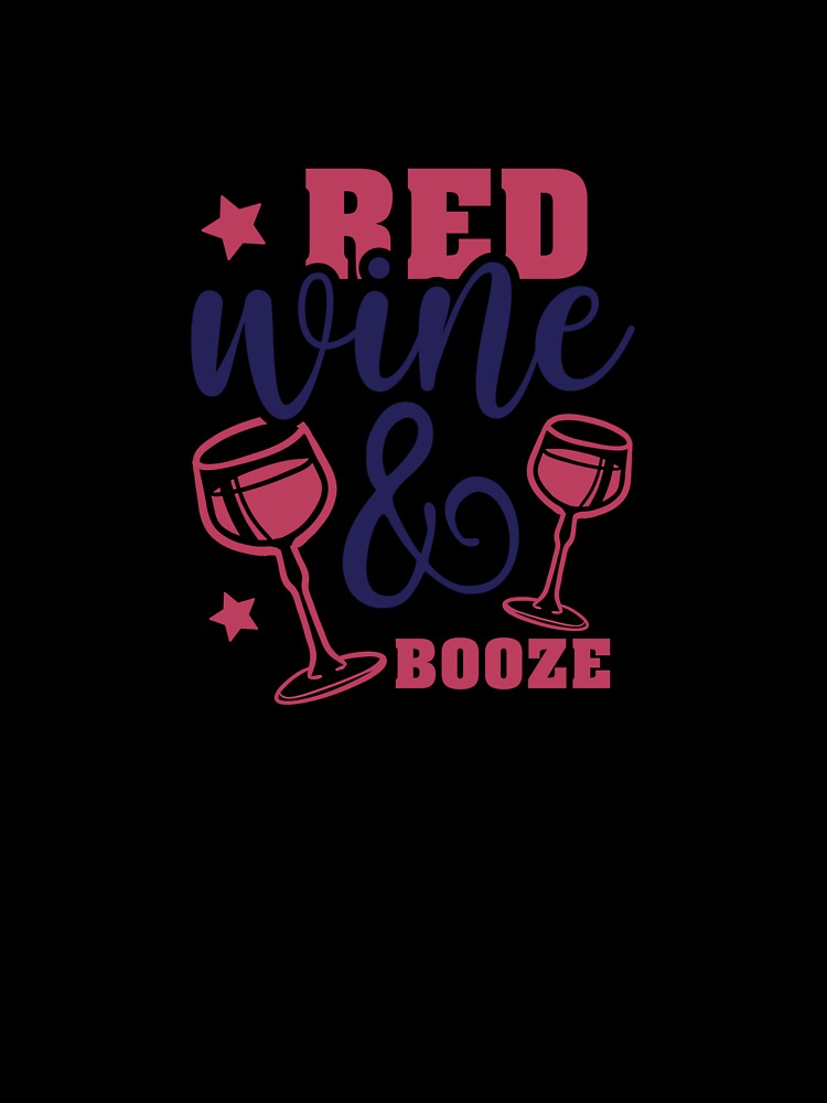 Red Wine & Booze Typography Design | Wine Lover Gift Merchandise by Art-shia Unisex , , , Long Sleeve Tee