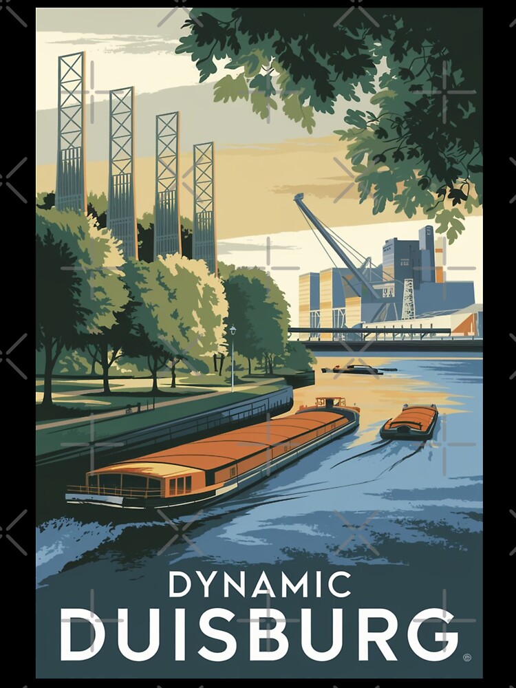 Duisburg Vintage Travel Poster by TravelerRat Unisex , , , Long Sleeve Tee