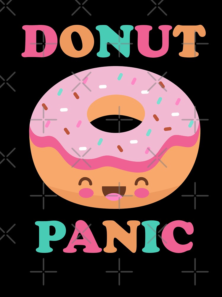 Donut Panic Funny Donuts Cute Kawaii Doughnut Retro Japanese by gkao Unisex , , , Long Sleeve Tee