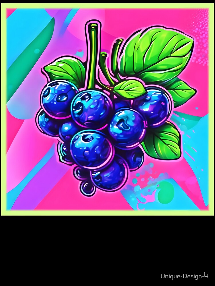 Vibrant Blueberry Artwork by Health And Fitness Posts e-Store Unisex , , , Long Sleeve Tee