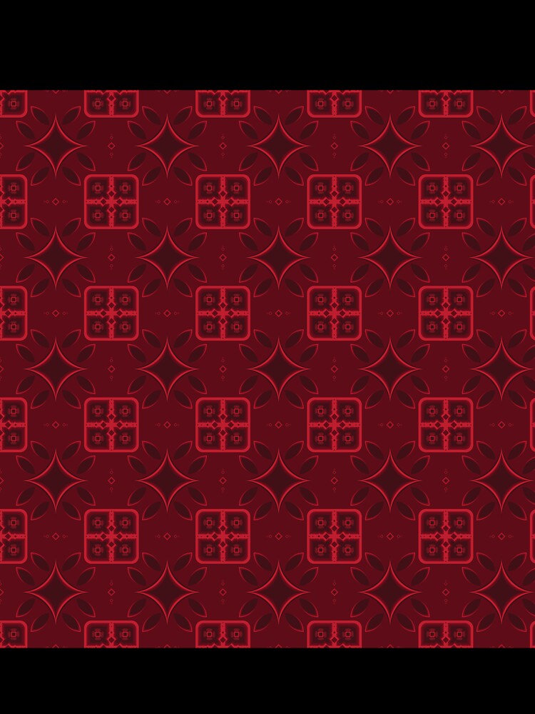 Bohemian floral tribal seamless in deep & soft red. A chic editable pattern for apparel by zephstudoartist