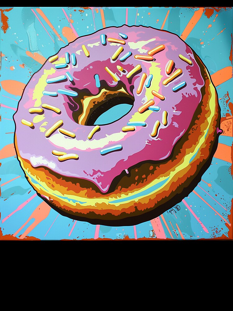 Iced Donut Pop Art 13 by AstroRisq Unisex , , , Long Sleeve Tee