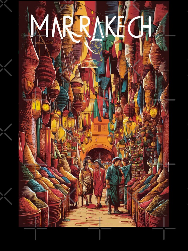 Marrakech Vintage Travel Poster by TravelerRat Unisex , , , Long Sleeve Tee