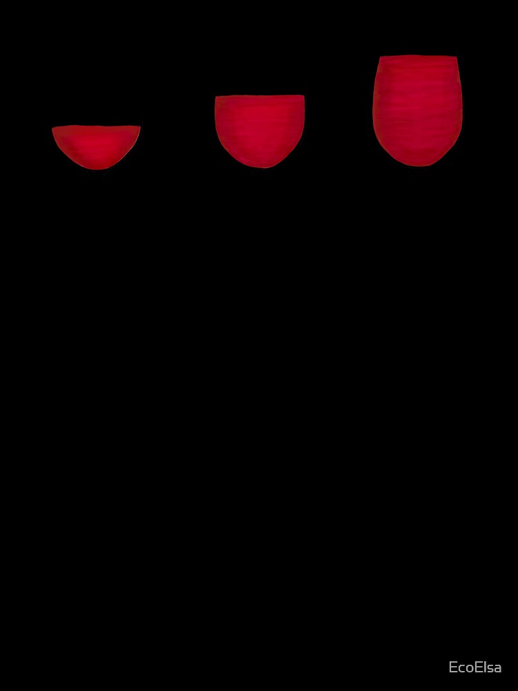 The Correct Amount of Wine - Red Wine Black Text by EcoElsa Unisex , , , Long Sleeve Tee