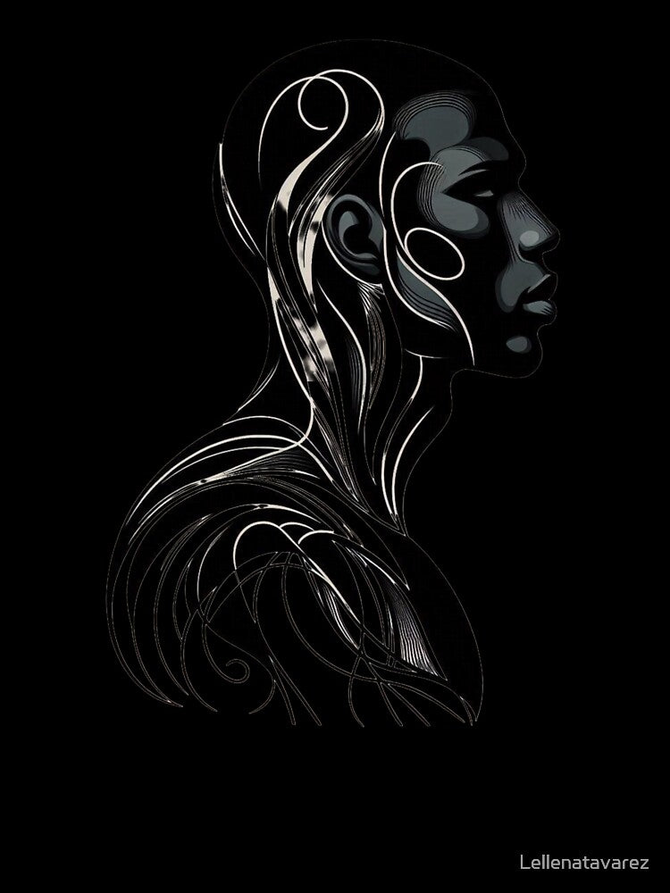 minimalist face of a beautiful black man by Lellenatavarez