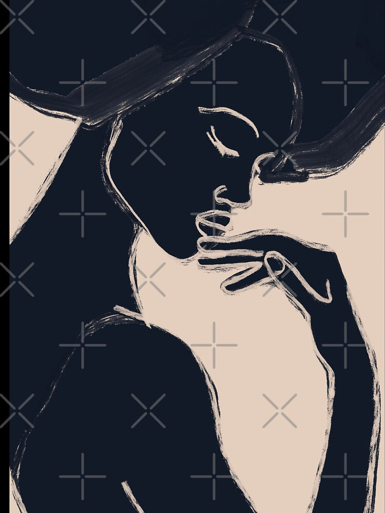 Minimal Abstract Art Woman Portrait by ThingDesign