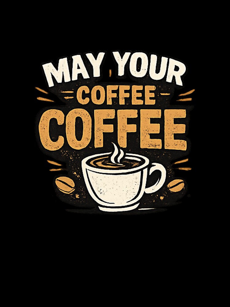 May Your Coffee Be Strong Funny Coffee Lover Quote Vintage Style Design by Artbysarmina Unisex , , , Long Sleeve Tee