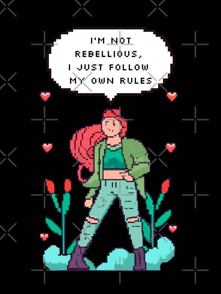I'm not rebellious, I just follow my own rules | Pixel Style by CircinusStore Unisex , , , Long Sleeve Tee