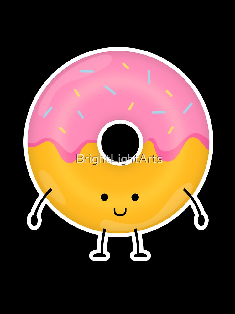 Cute Happy Donut by BrightLightArts Unisex , , , Long Sleeve Tee
