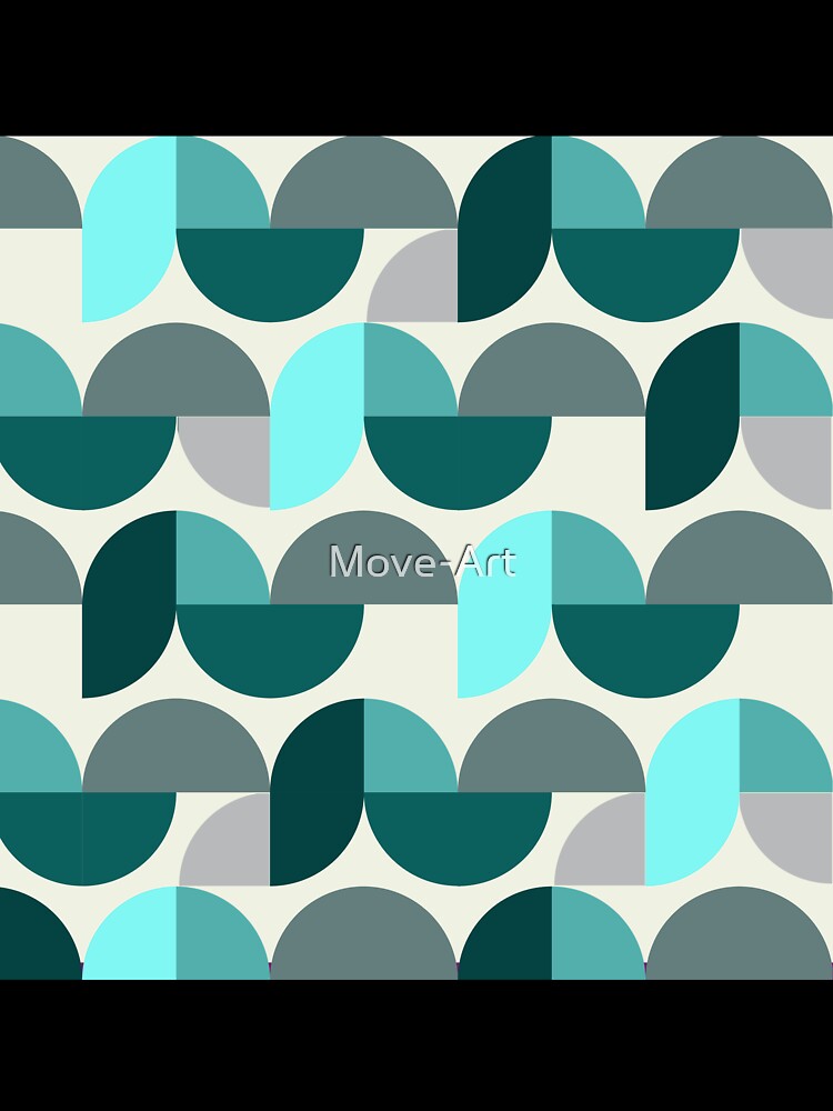 Semicircles Vintage Mid Century Revival color blue turquoise by Move-Art
