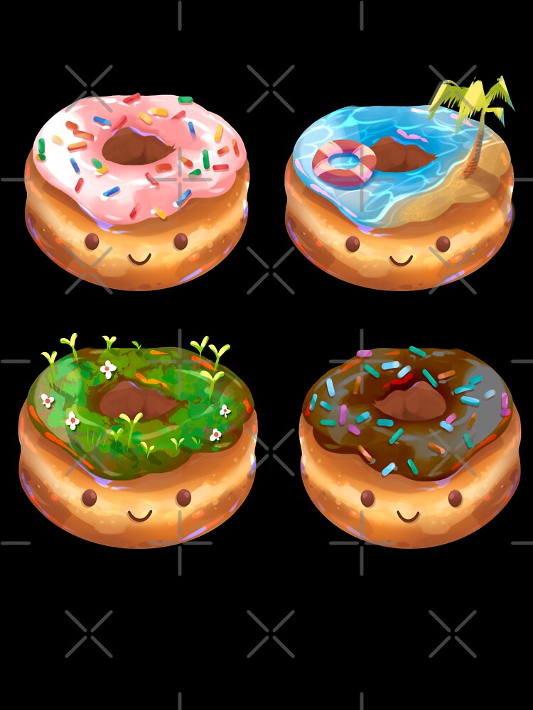 Donut Destinations Pack by GalaxyChicken Unisex , , , Long Sleeve Tee