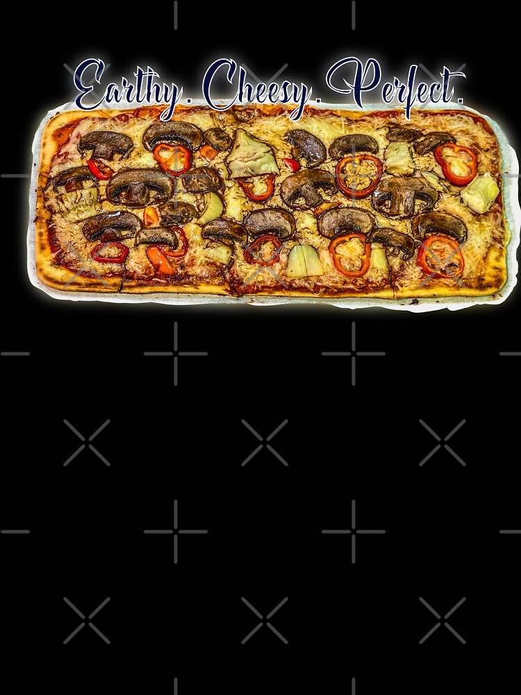 Earthy Cheesy Perfect – Mushroom Pizza Food Lover Humor Design by aadventures Unisex , , , Long Sleeve Tee