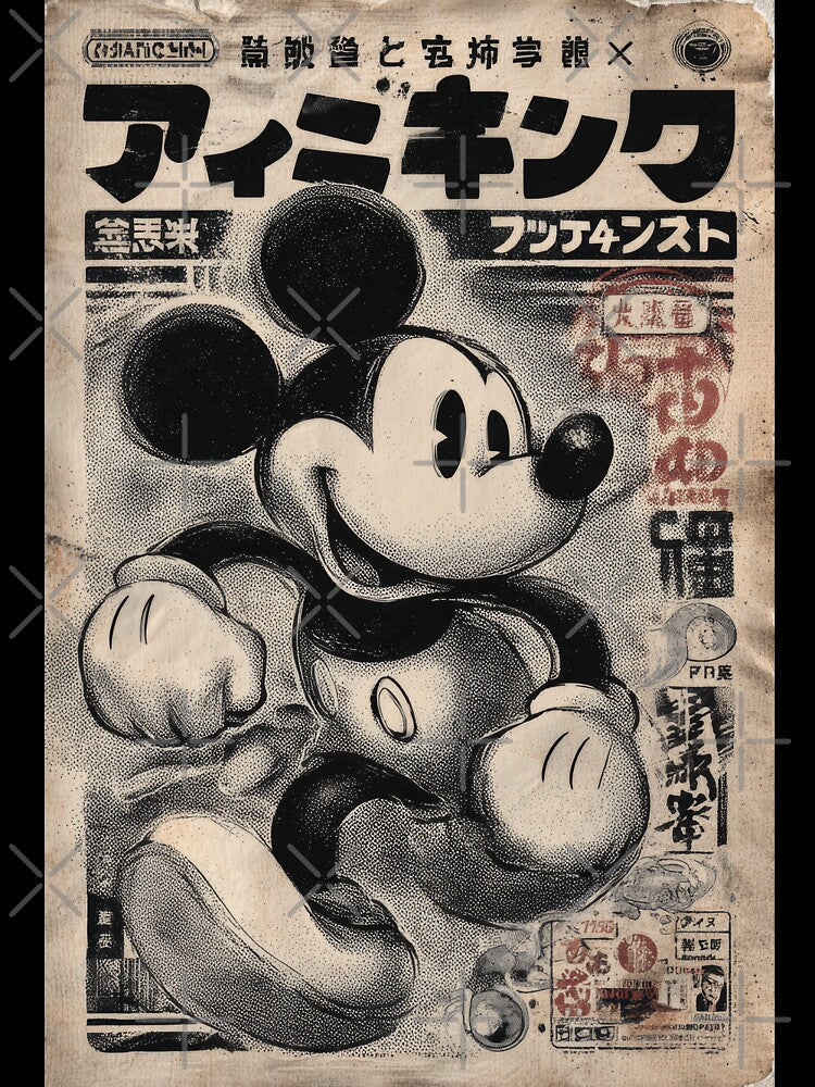 Steamboat Willie Vintage Japanese Poster by AnimeArsenalPrints Unisex , , , Long Sleeve Tee