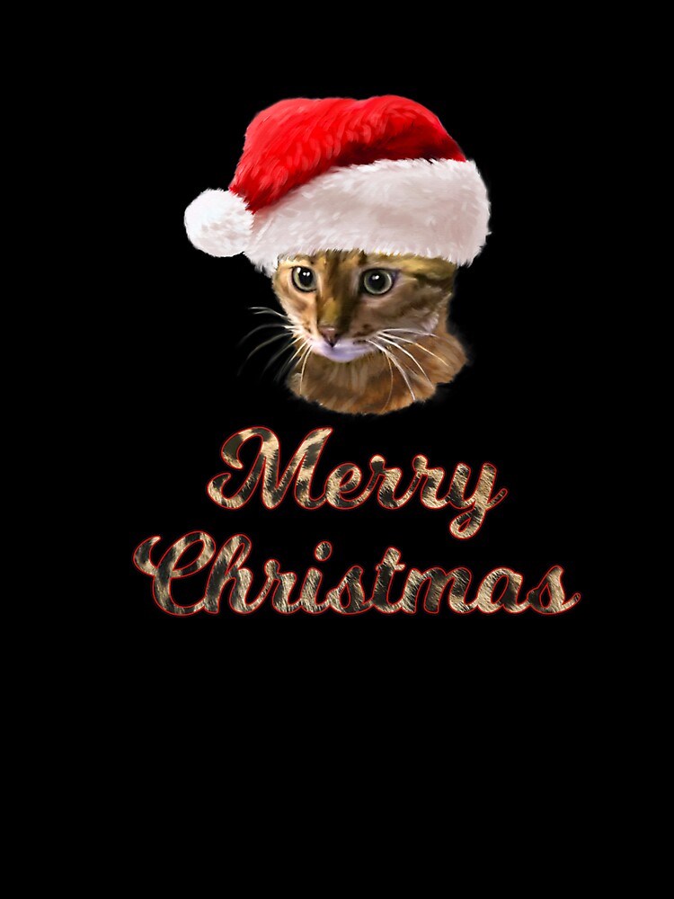 Bengal Cat Leopard Kitty Print Merry Christmas Premium by tomlopez2001us Unisex , , , Long Sleeve Tee