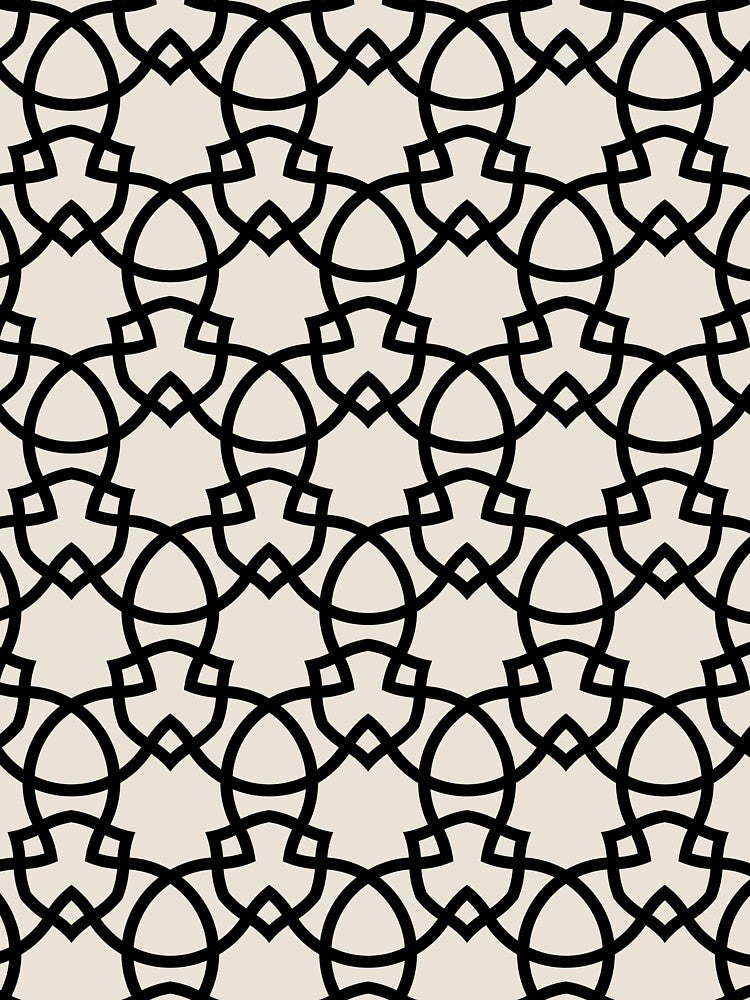 Black and Beige Tessellation Line Pattern 28 Pairs DE 2022 Popular Color Crisp Muslin DE6212 by ColorOfTheYears