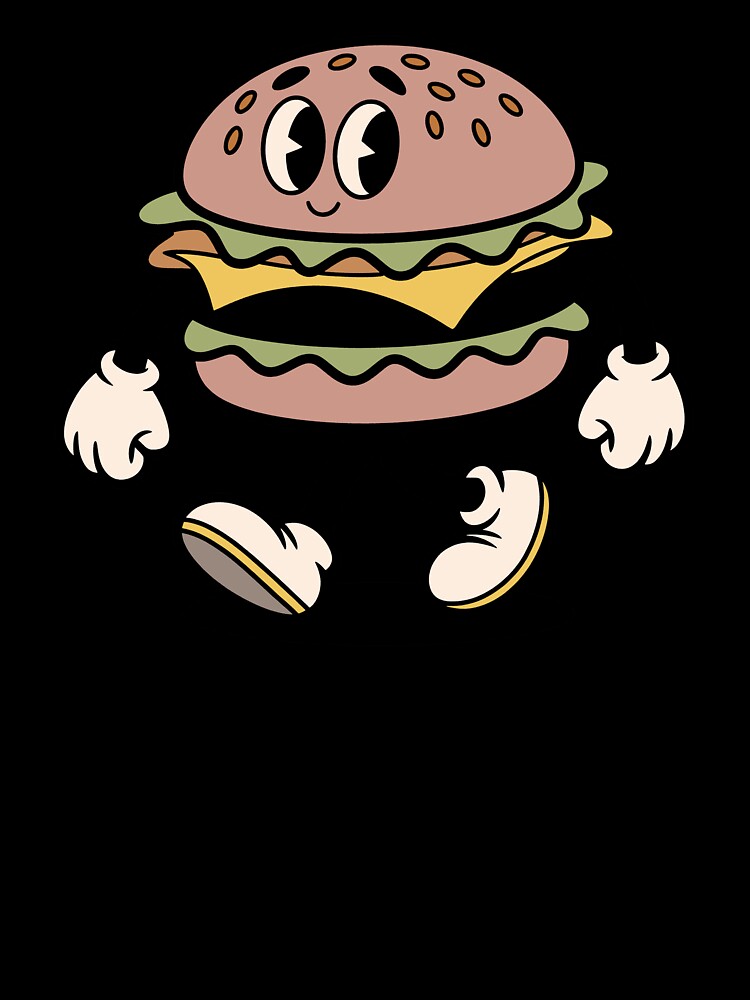 Retro Cartoon Burger by thirdattemptt Unisex , , , Long Sleeve Tee