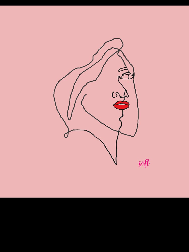 Soft lips - Minimalist female line art illustration by Nenad1994Le