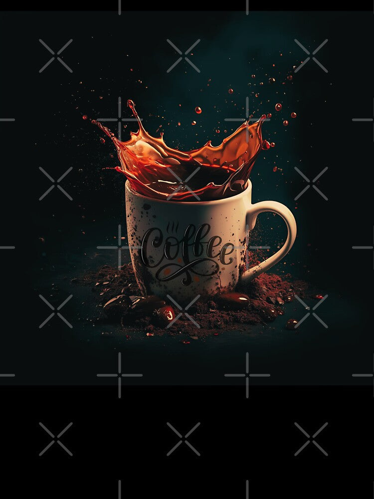 Overflowing Coffee Spin – Energetic Coffee Lover Design by Art-Design-EM Unisex , , , Long Sleeve Tee