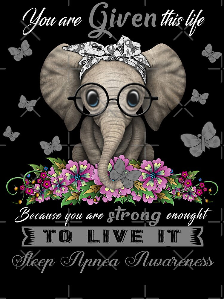 Sleep Apnea Warrior Cute Elephant Lover Gifts by Adropine