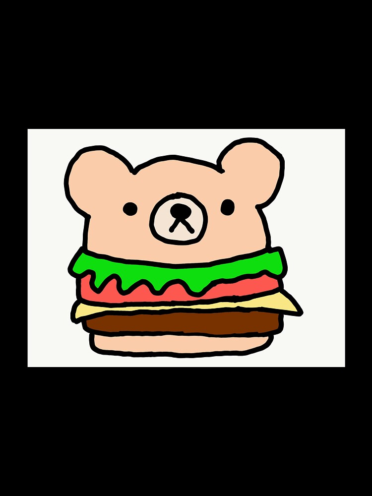 cute bear burger by dreamycrafts Unisex , , , Long Sleeve Tee