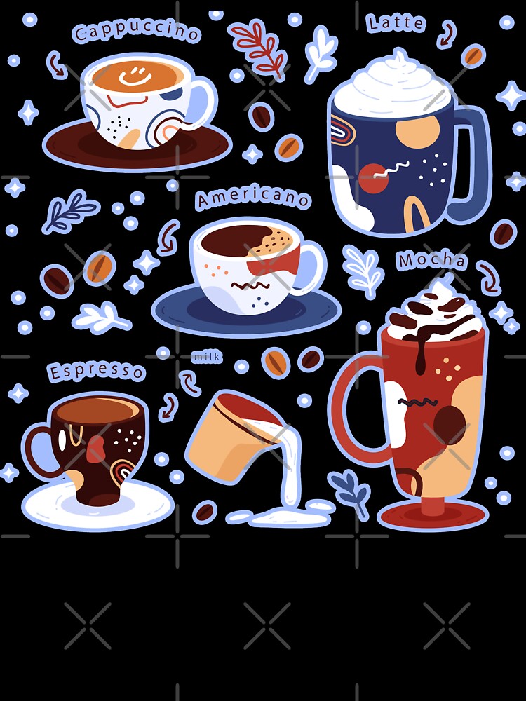 Varian Cofee Cup Collage by Farra6541Store Unisex , , , Long Sleeve Tee