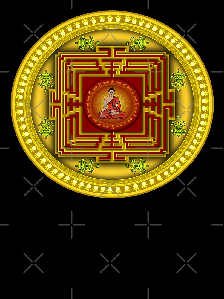 Beautiful Buddha secret geomertical yantra for peace , good health and prosperity. by aruvanita
