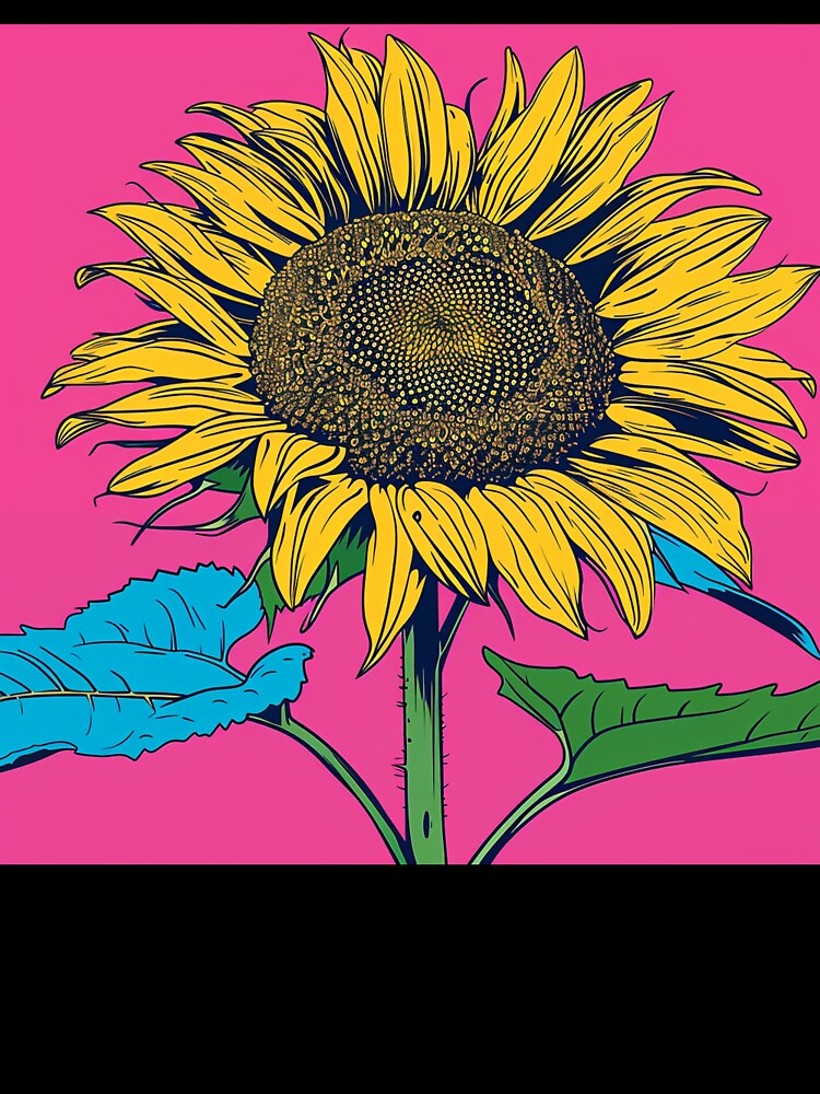 Sunflower Pop Art 8 by AstroRisq Unisex , , , Long Sleeve Tee