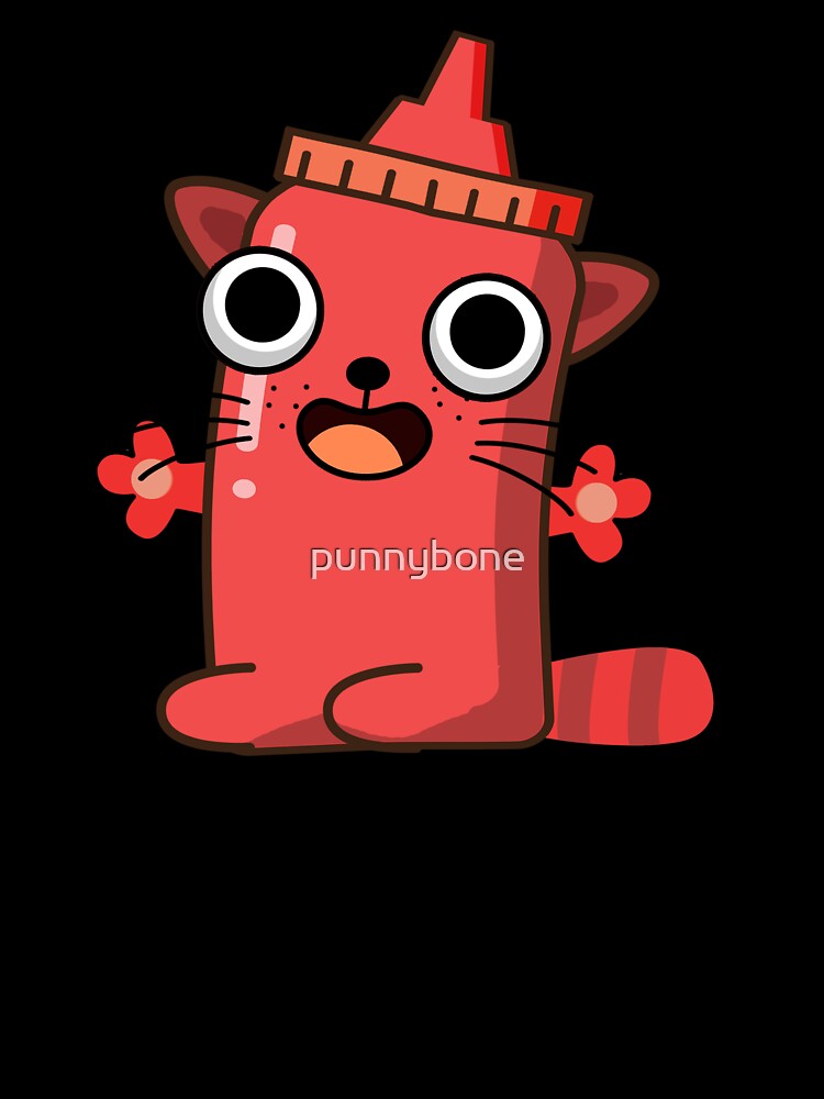 Cat-chup Funny Ketchup Pun by punnybone Unisex , , , Long Sleeve Tee