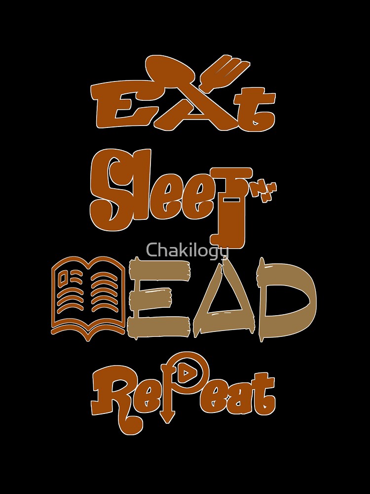 Eat sleep read repeat, by Chakilogy Unisex , , , Long Sleeve Tee