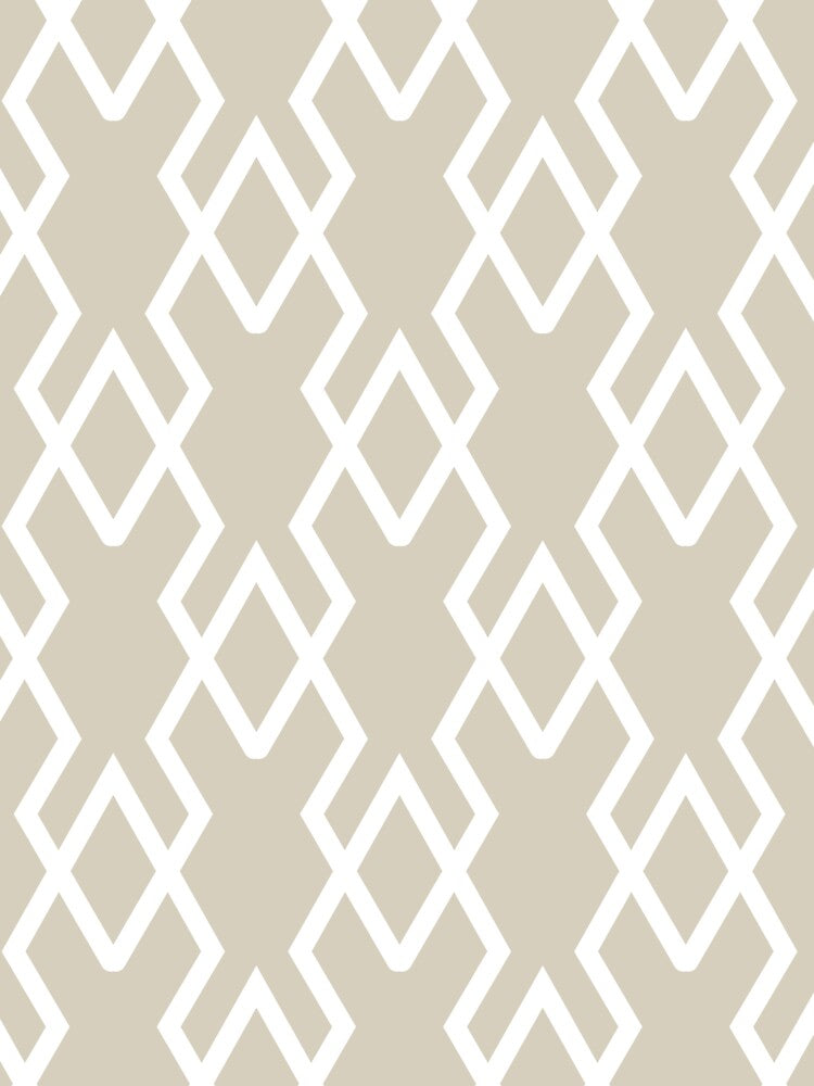 Tan and White Tessellation Line Pattern 19 Pairs DE 2022 Popular Color Doric White DET641 by ColorOfTheYears