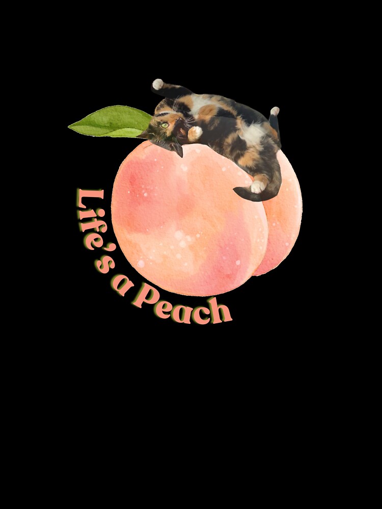 Life's a Peach Cat by letsgroove Unisex , , , Long Sleeve Tee