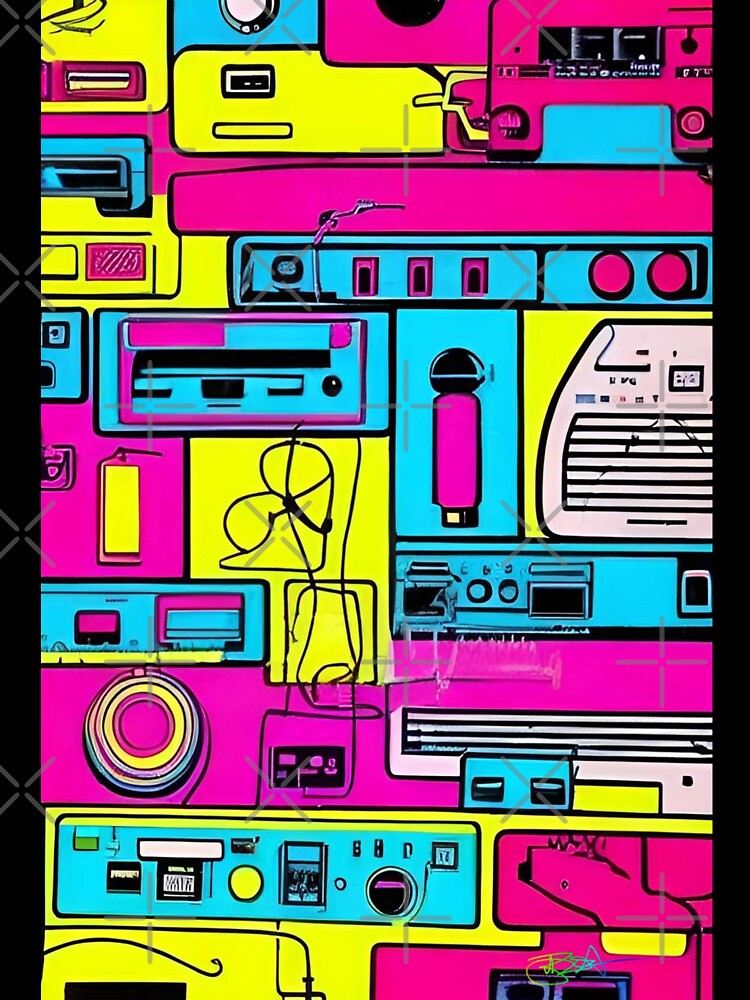 80’s Pop Art Vibes 103 by Benito Del Ray Unisex , , , Long Sleeve Tee