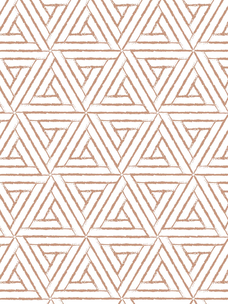 Tan and White Aztec Tribal Triangle Pattern Pairs DE 2022 Popular Color Chinook Salmon DET456 by ColorOfTheYears