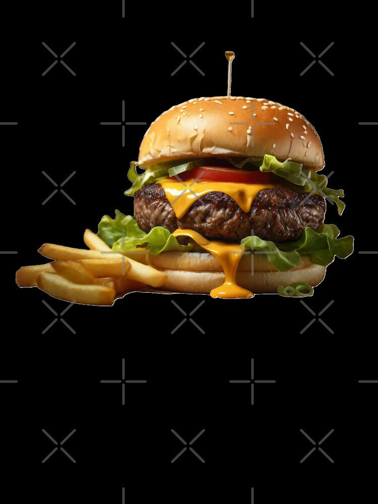 Gourmet Cheeseburger Indulgence by Prachodayat Artworks Unisex , , , Long Sleeve Tee