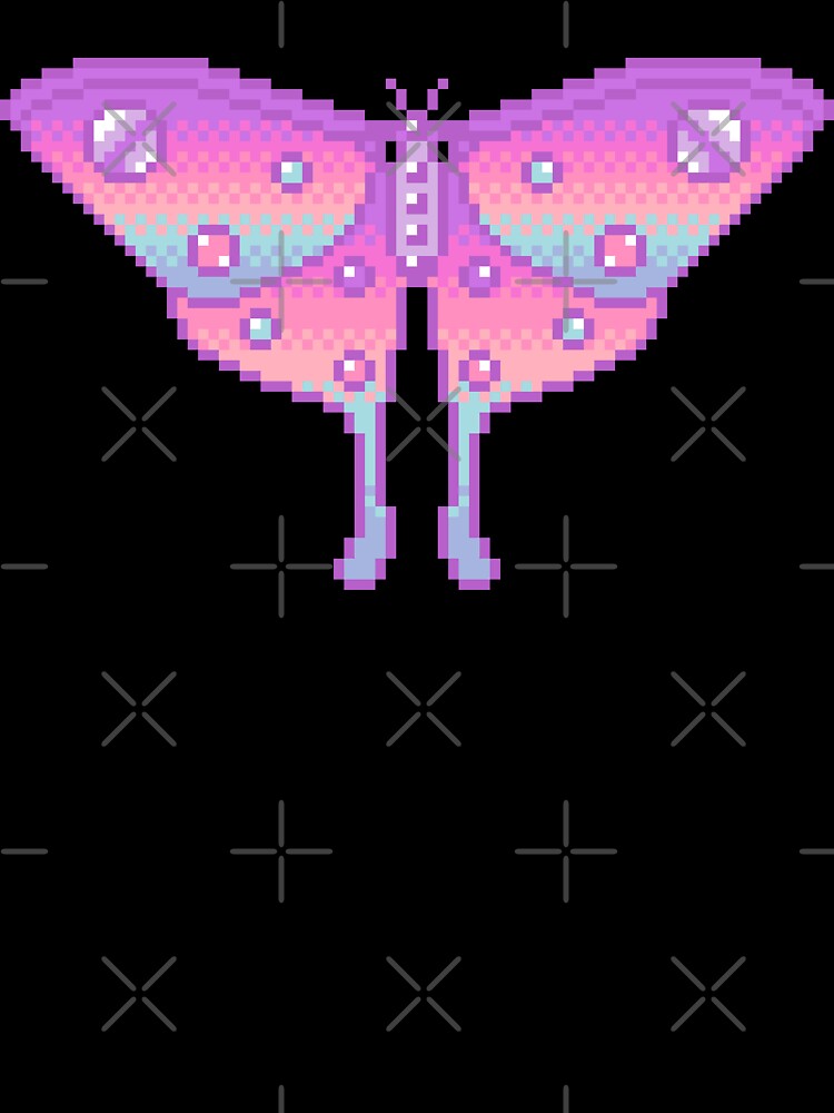 Moth Pixel Art by AlleenasPixels Unisex , , , Long Sleeve Tee