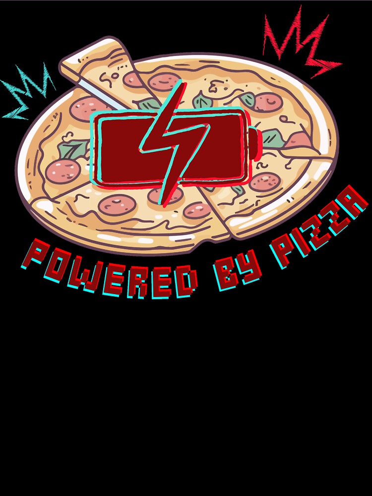 Powered by Pizza — Pizza Decor by CanvasCoreArt Unisex , , , Long Sleeve Tee