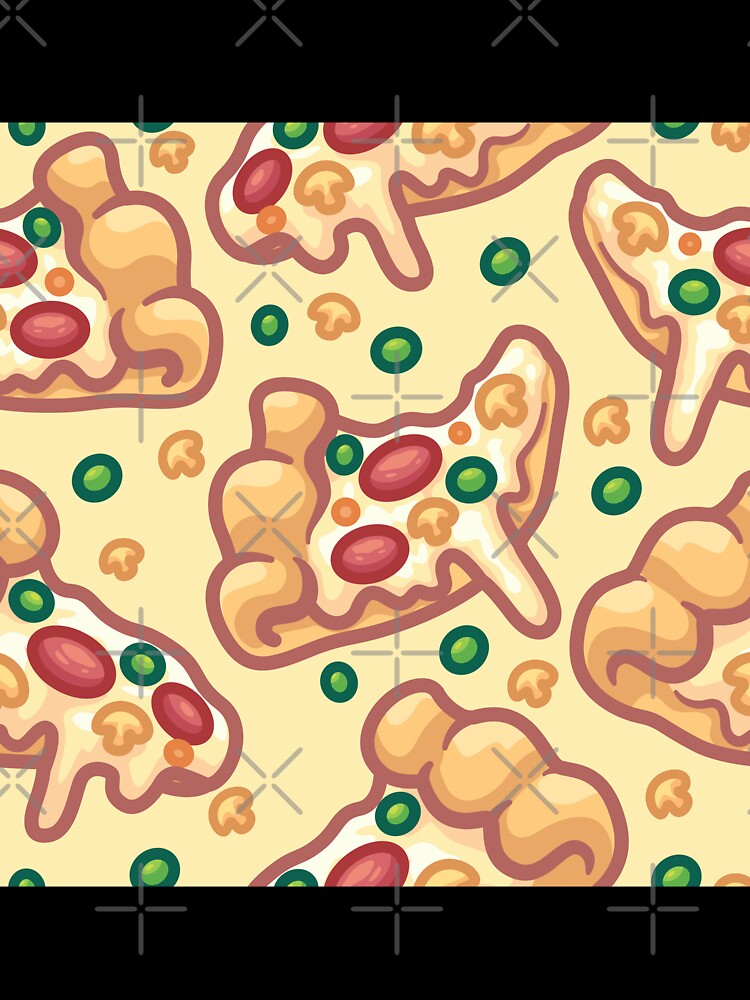 Cheesy Pizza Pattern Graphic by Legendary Status Unisex , , , Long Sleeve Tee