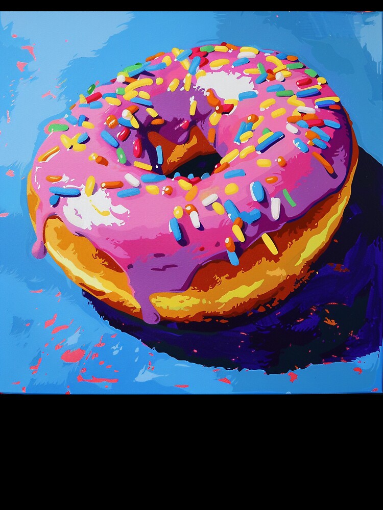 Iced Donut Pop Art 8 by AstroRisq Unisex , , , Long Sleeve Tee